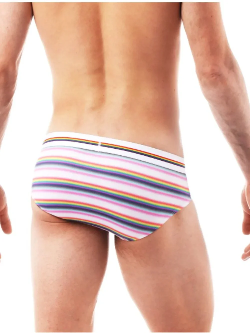 Parke & Ronen - Low Rise Brief - White Prism Stripe (M)